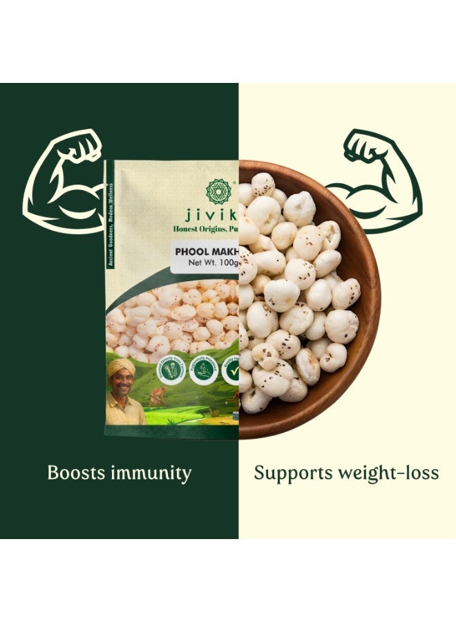 Jivika Phool Makhana (Fox Nuts/Prasadam) - 100G - Image 2